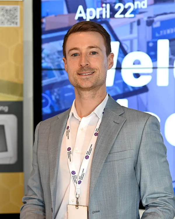 Eoin Carroll, founder and CEO of ChimeHive and Decision Analytics, at the ChimeHive stand